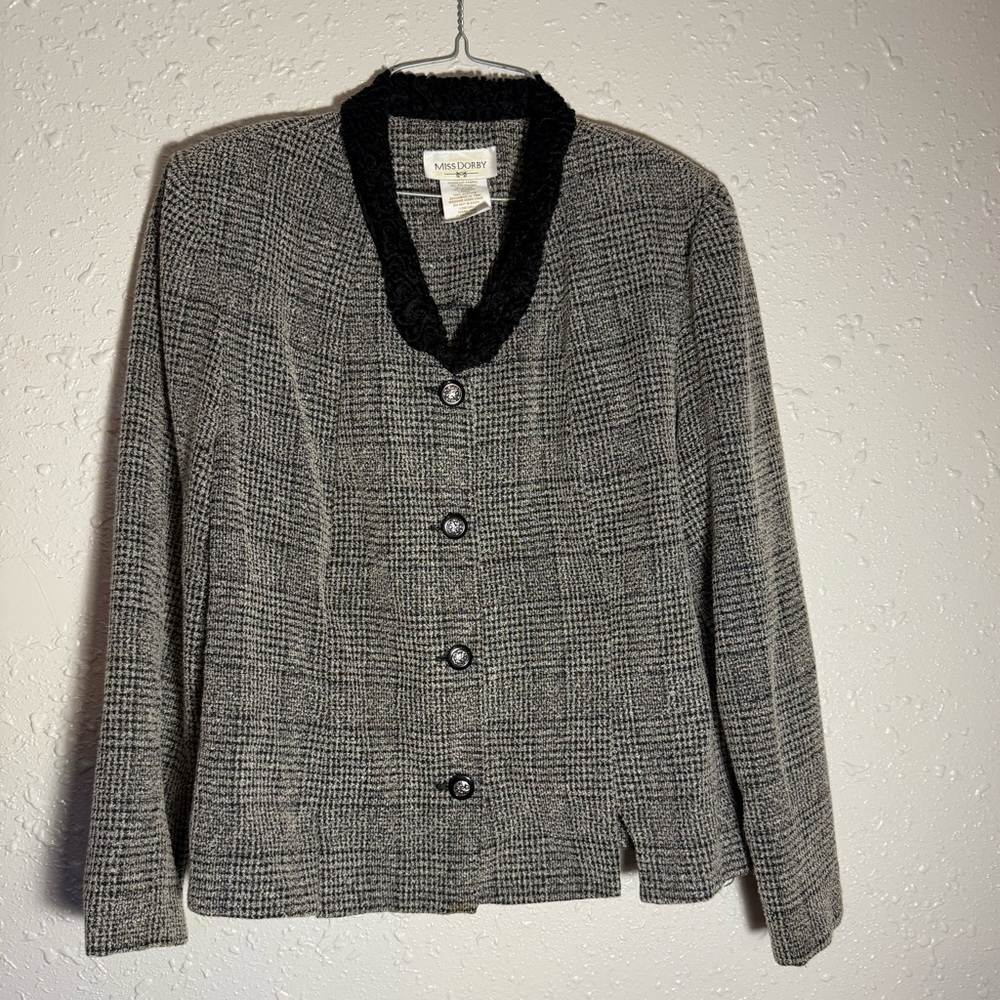 Miss Dorby Black and Gray Women's Jacket